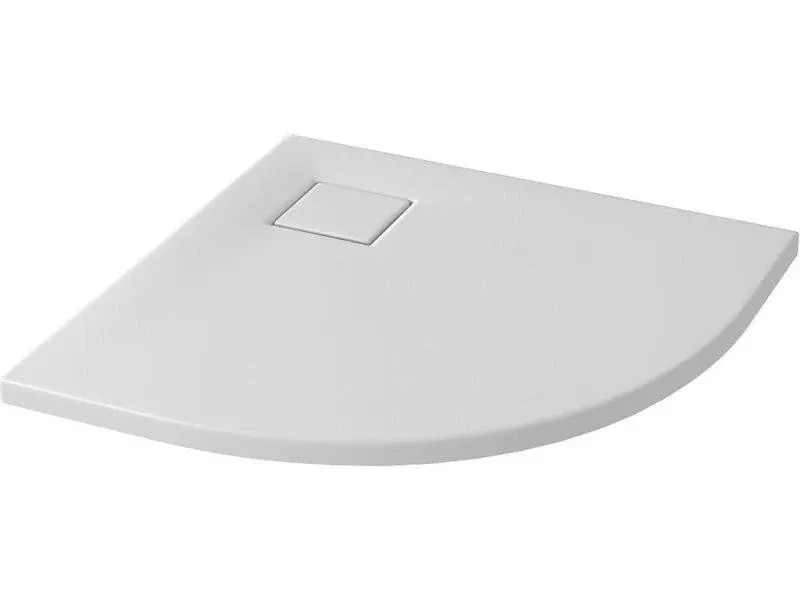 СЕТ B448 душовий  піддон напівкруглий TAKO SLIM 80x4 білий матовий + сифон