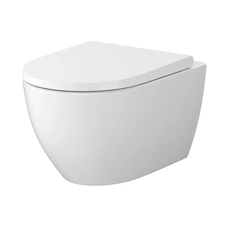 СЕТ B875 Унітаз підвісний ZEN PRO STREAM ON овальний з дюропластовим сидінням LARGA SLIM WRAP з плав