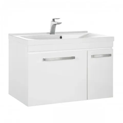 Тумба CATARINA-1200 з умивальником Yonna,біла в комплекті з силіконом (27097+32714)