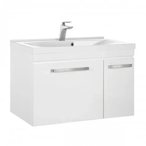 Тумба CATARINA-1200 з умивальником Yonna,біла в комплекті з силіконом (27097+32714)