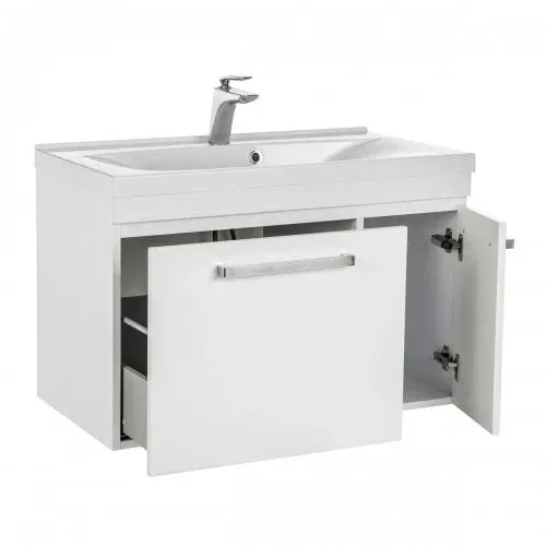 Тумба CATARINA-1200 з умивальником Yonna,біла в комплекті з силіконом (27097+32714) — фото 5