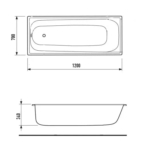Ванна сталева PRO STEEL 120*70*36 — фото 3