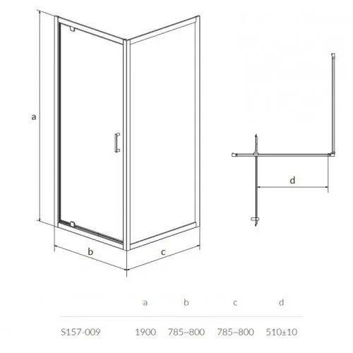 Кабіна душова кутова ARTECO PIVOT 80Х80Х190 — фото 2