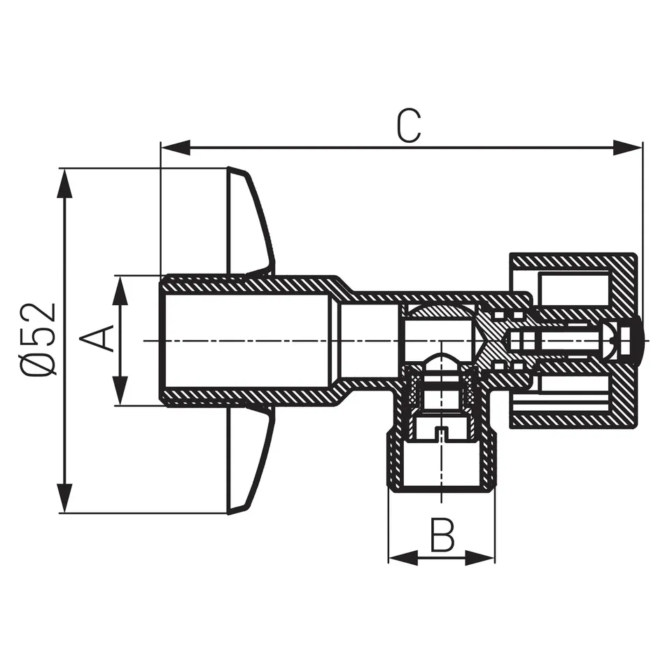 Кран кутовий 1/2x3/4 FERRO — фото 2