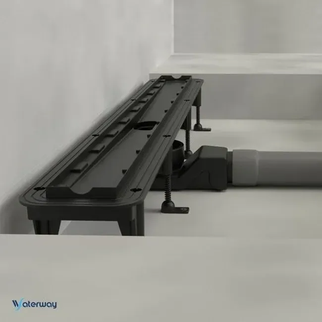 Душовий канал Waterway Stream 550 мм чорний з решіткою Wave (нерж/шліф) (WSB600003N1) — фото 3